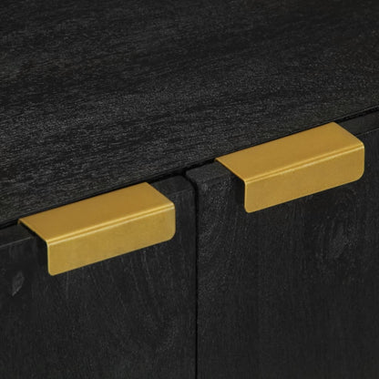 Credenza Nera 60X33X75 Cm In Legno Multistrato Rovere Marrone