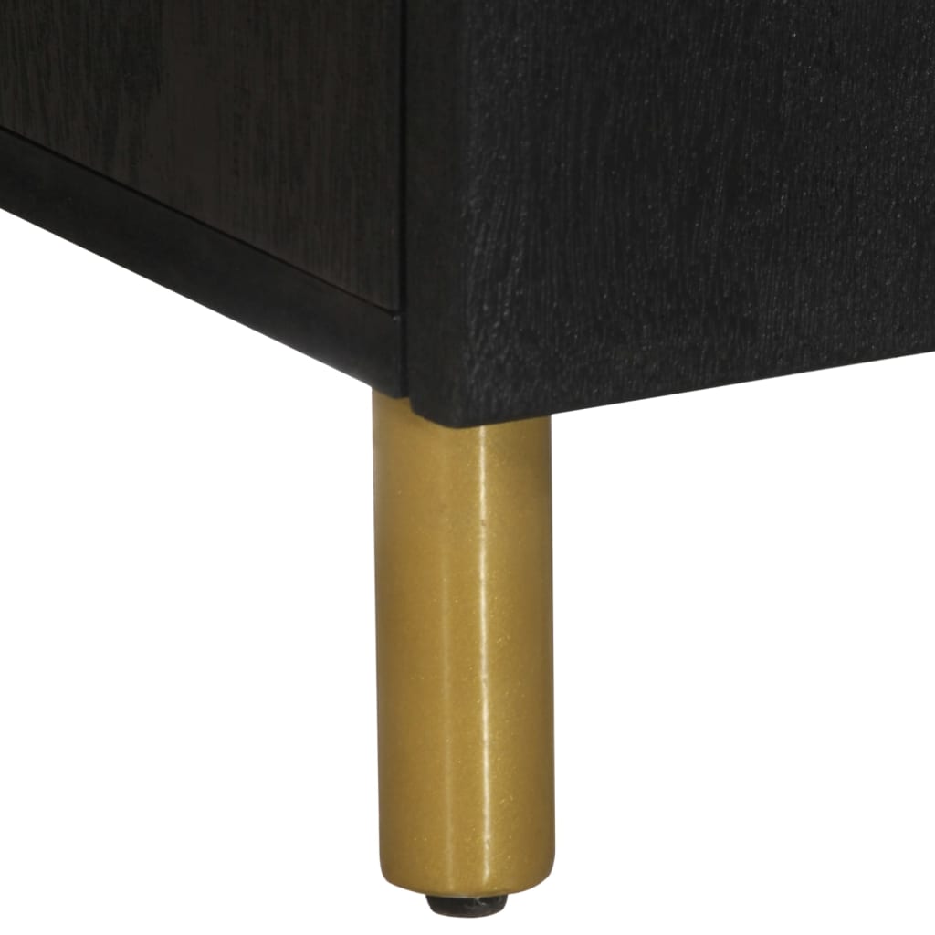 Credenza Nera 60X33X75 Cm In Legno Multistrato Rovere Marrone