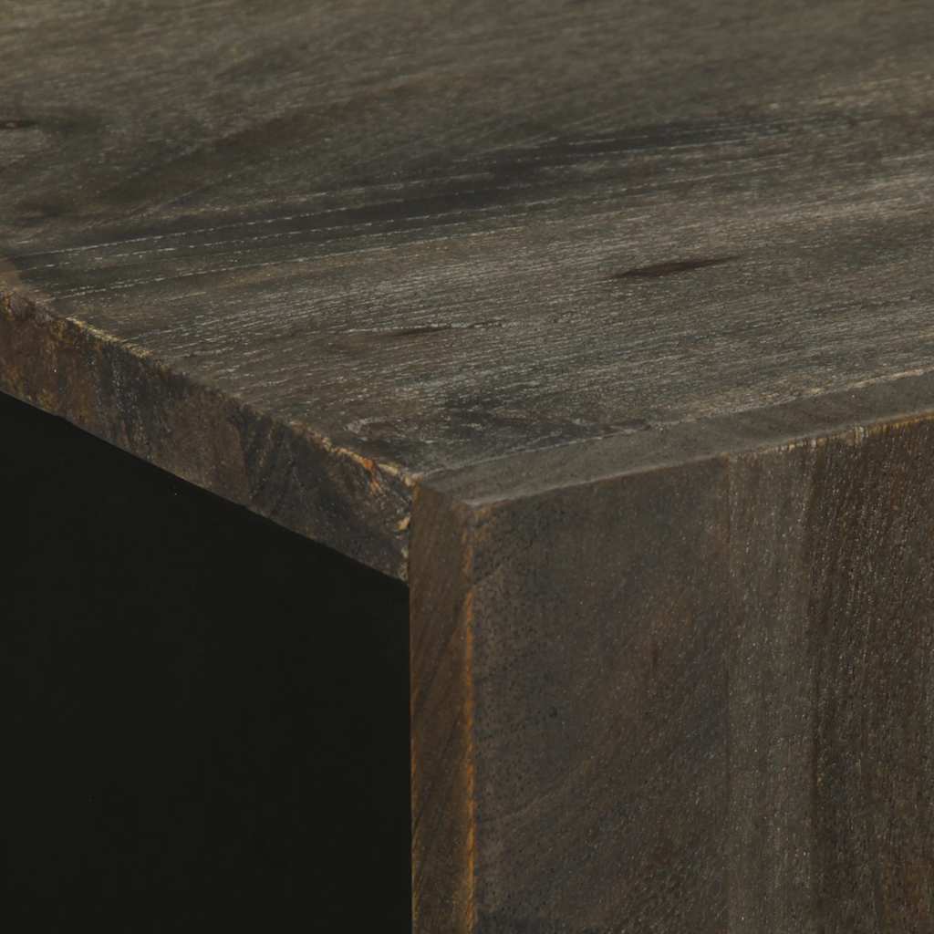 Credenza Nera 60X33X75 Cm In Legno Massello Di Mango