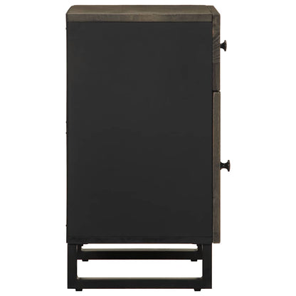 Comodino Nero 50X33X60 Cm In Legno Massello Di Mango