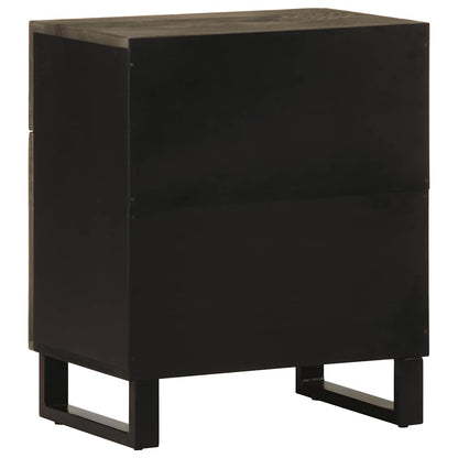 Comodino Nero 50X33X60 Cm In Legno Massello Di Mango
