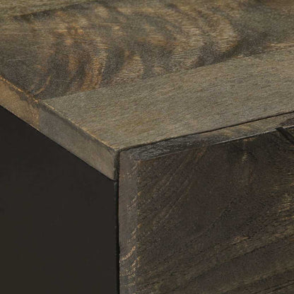 Comodino Nero 50X33X60 Cm In Legno Massello Di Mango