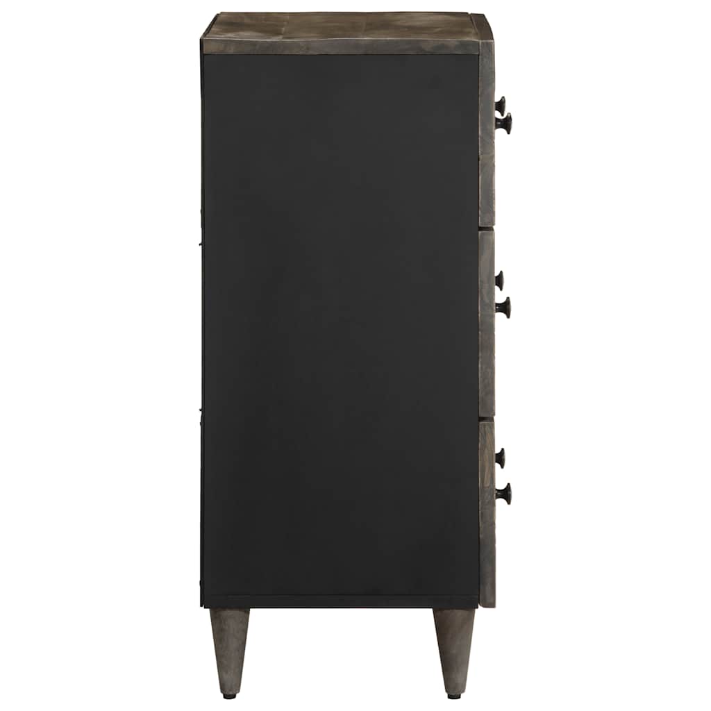 Credenza Grigio Chiaro 60X33,5X75 Cm In Legno Massello Di Mango