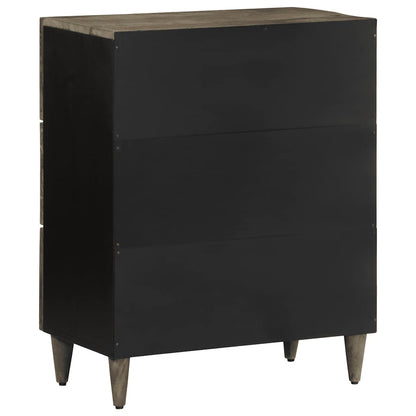 Credenza Grigio Chiaro 60X33,5X75 Cm In Legno Massello Di Mango