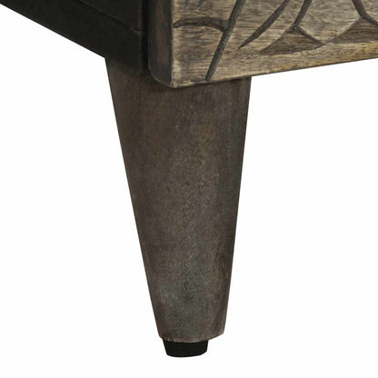 Credenza Grigio Chiaro 60X33,5X75 Cm In Legno Massello Di Mango