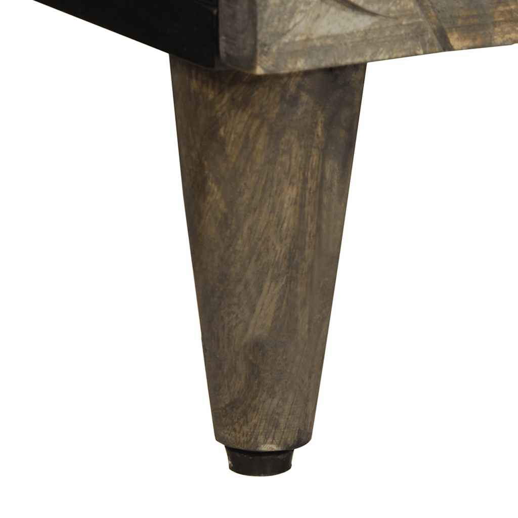 Comodino Grigio Chiaro 50X33X60 Cm In Legno Massello Di Mango