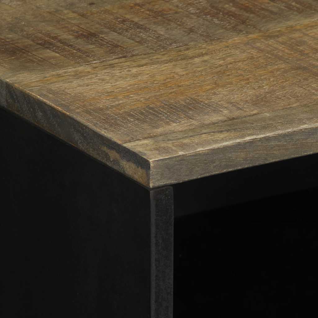 Comodino Grigio Chiaro 50X33X60 Cm In Legno Massello Di Mango