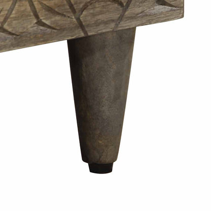 Comodino Grigio Chiaro 50X33X60 Cm In Legno Massello Di Mango