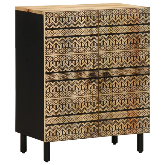 Credenza 60X33,5X75 Cm In Legno Massello Di Mango Grezzo