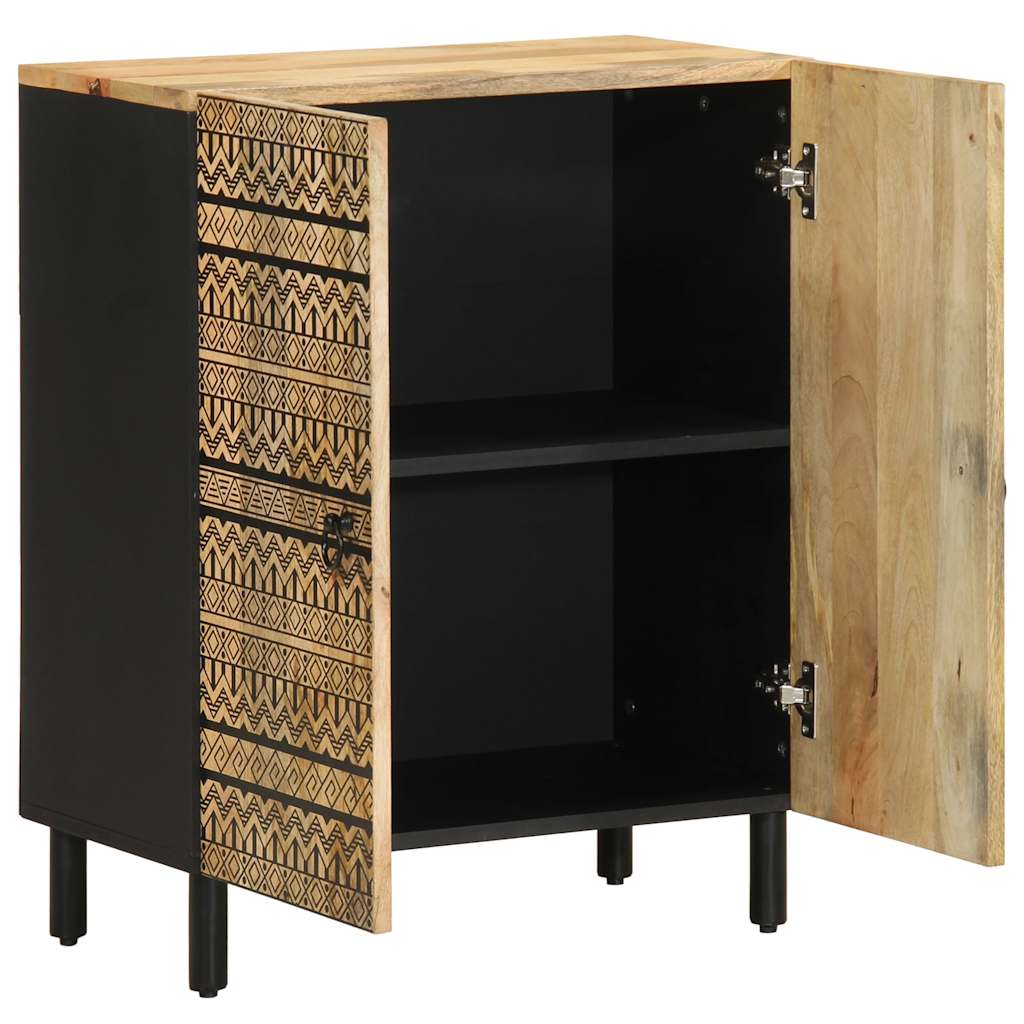 Credenza 60X33,5X75 Cm In Legno Massello Di Mango Grezzo