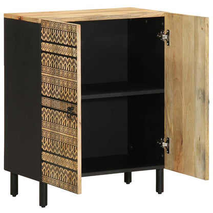 Credenza 60X33,5X75 Cm In Legno Massello Di Mango Grezzo