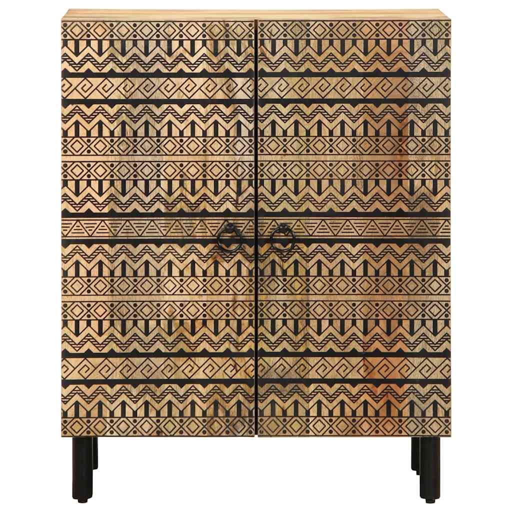 Credenza 60X33,5X75 Cm In Legno Massello Di Mango Grezzo