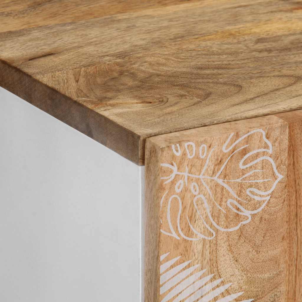 Credenza 60X33,5X75 Cm In Legno Massello Di Mango