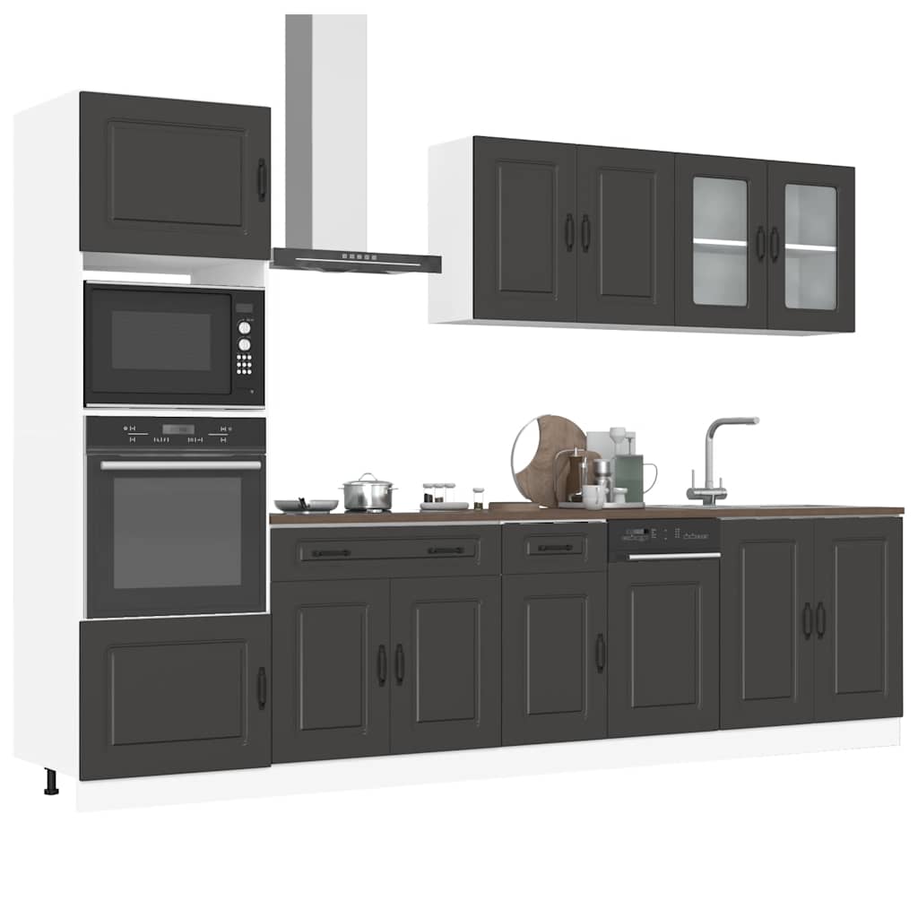 Set Mobili Da Cucina 7 Pz Kalmar Legno Vecchio In Truciolato