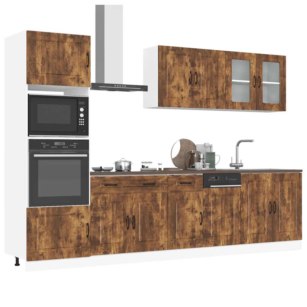 Set Mobili Da Cucina 7 Pz Kalmar Legno Vecchio In Truciolato