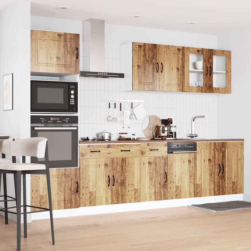 Set Mobili Da Cucina 7 Pz Kalmar Legno Vecchio In Truciolato