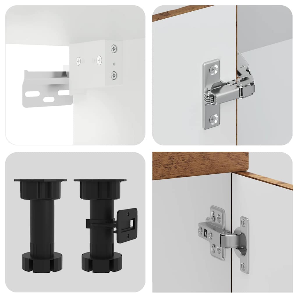 Set Mobili Da Cucina 7 Pz Kalmar Legno Vecchio In Truciolato