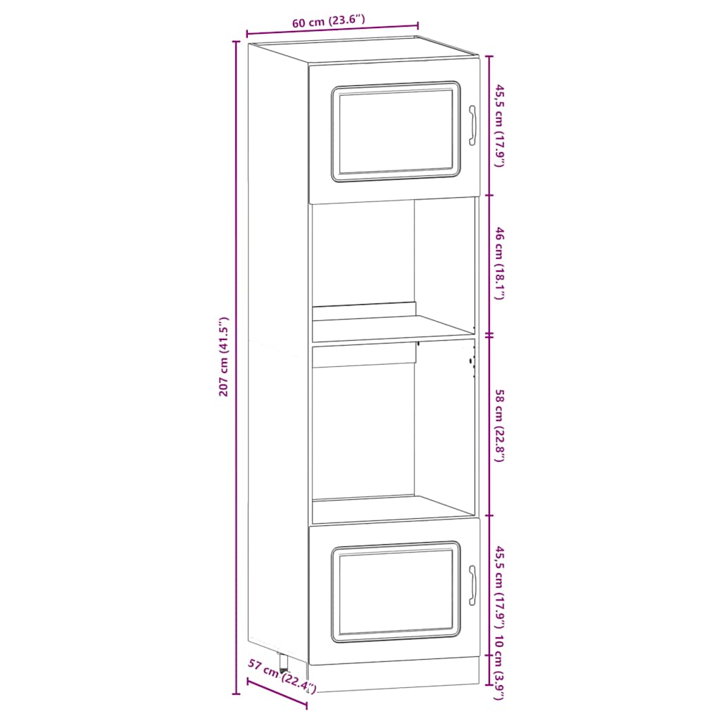 Set Mobili Da Cucina 7 Pz Kalmar Legno Vecchio In Truciolato
