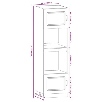 Set Mobili Da Cucina 7 Pz Kalmar Legno Vecchio In Truciolato