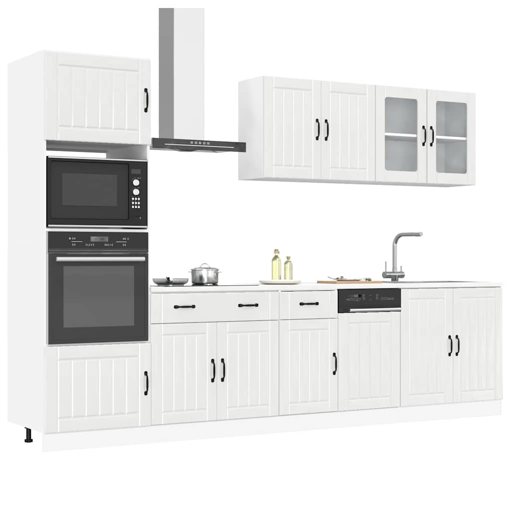 Set Mobili Da Cucina 7 Pz Kalmar Neri Legno Multistrato