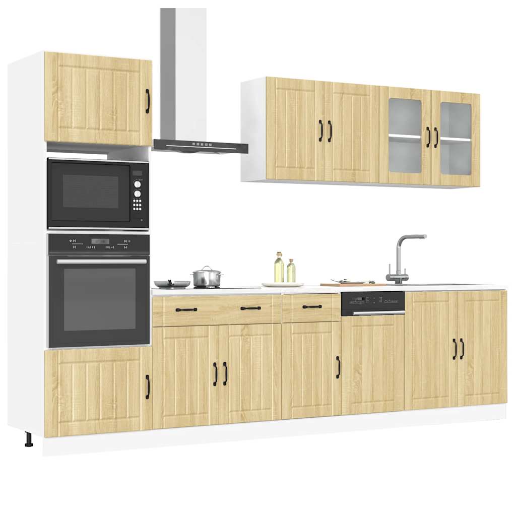 Set Mobili Da Cucina 7 Pz Kalmar Neri Legno Multistrato