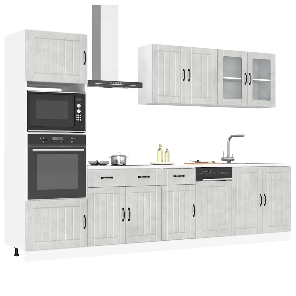 Set Mobili Da Cucina 7 Pz Kalmar Neri Legno Multistrato