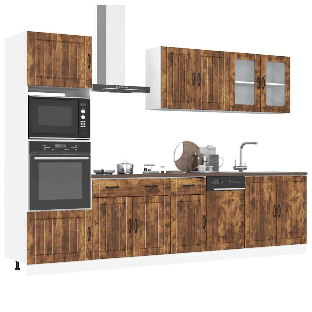 Set Mobili Da Cucina 7 Pz Kalmar Neri Legno Multistrato