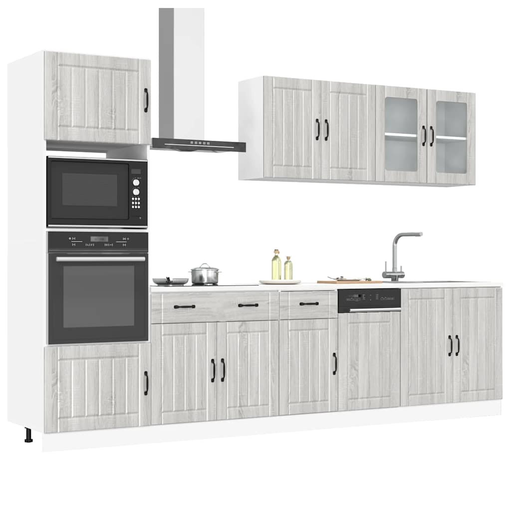 Set Mobili Da Cucina 7 Pz Kalmar Neri Legno Multistrato