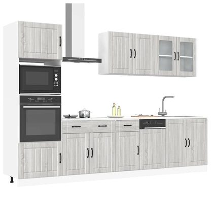 Set Mobili Da Cucina 7 Pz Kalmar Neri Legno Multistrato