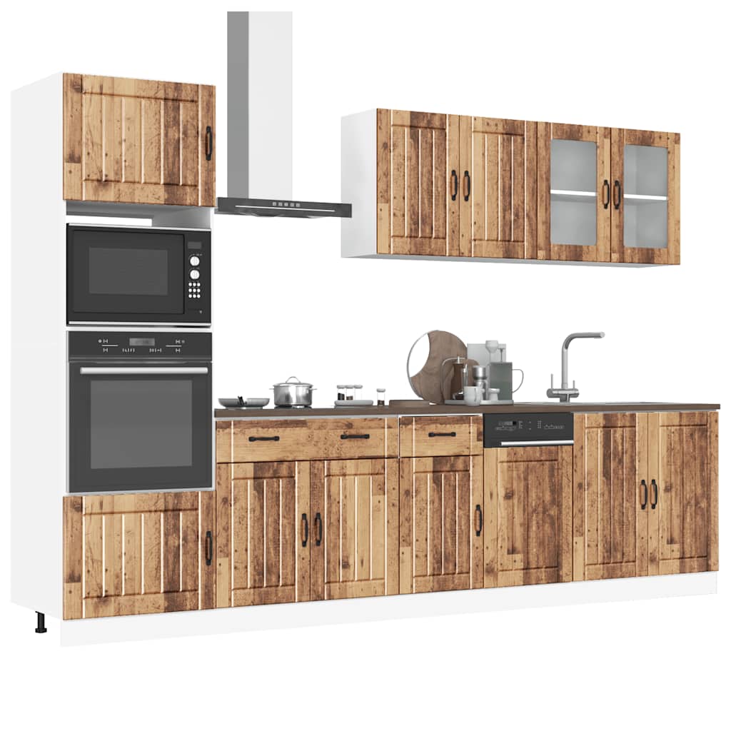 Set Mobili Da Cucina 7 Pz Kalmar Neri Legno Multistrato