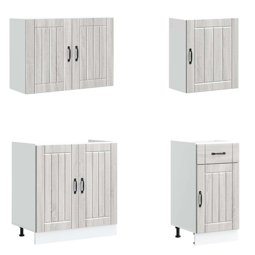 Set Mobili Da Cucina 7 Pz Kalmar In Truciolato