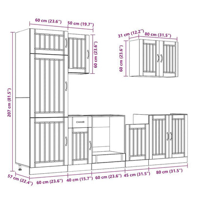 Set Mobili Da Cucina 7 Pz Kalmar In Truciolato