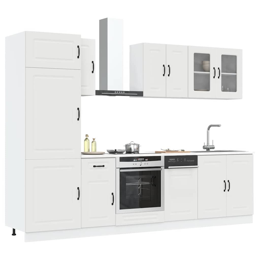 Set Mobili Da Cucina 8 Pz Kalmar Neri Legno Multistrato