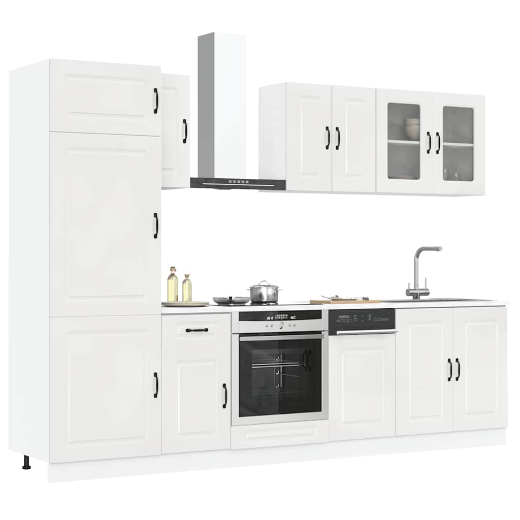 Set Mobili Da Cucina 8 Pz Kalmar Neri Legno Multistrato