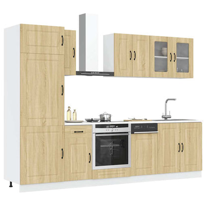 Set Mobili Da Cucina 8 Pz Kalmar Neri Legno Multistrato