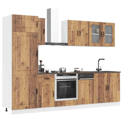 Set Mobili Da Cucina 8 Pz Kalmar Neri Legno Multistrato