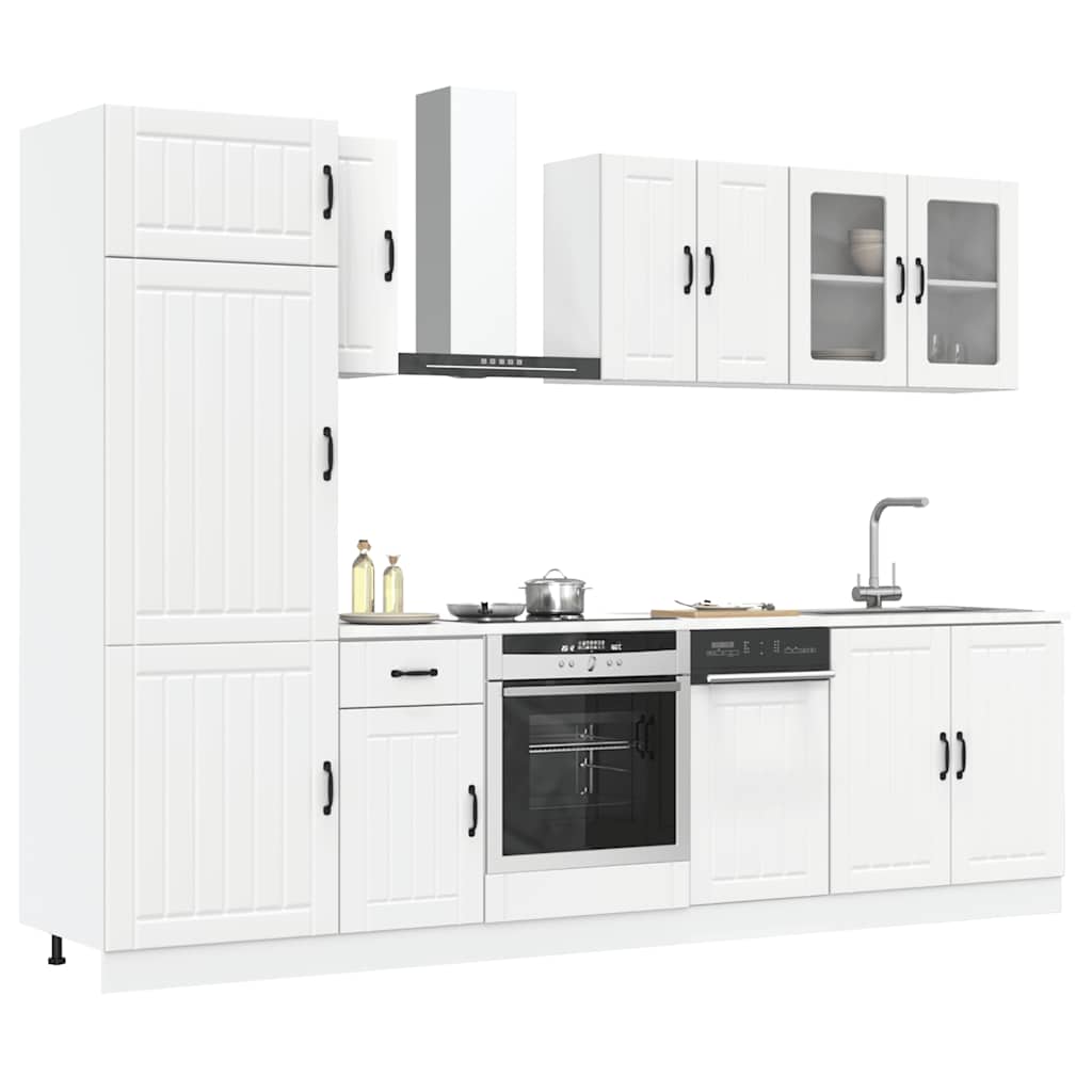 Set Mobili Da Cucina 8 Pz Kalmar Neri Legno Multistrato