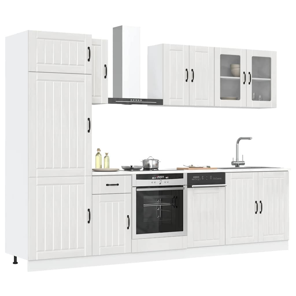 Set Mobili Da Cucina 8 Pz Kalmar Neri Legno Multistrato