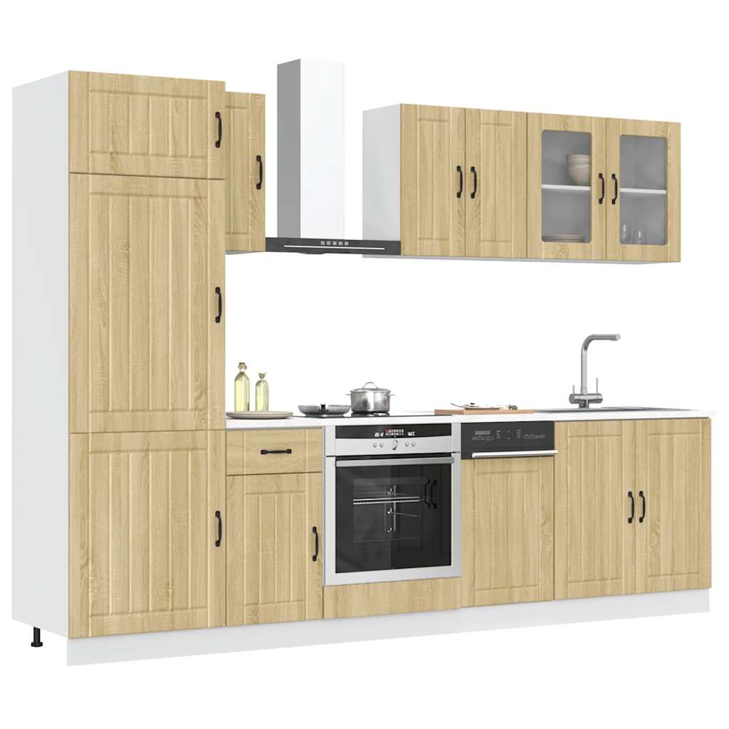 Set Mobili Da Cucina 8 Pz Kalmar Neri Legno Multistrato