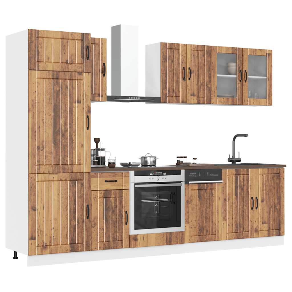 Set Mobili Da Cucina 8 Pz Kalmar Neri Legno Multistrato