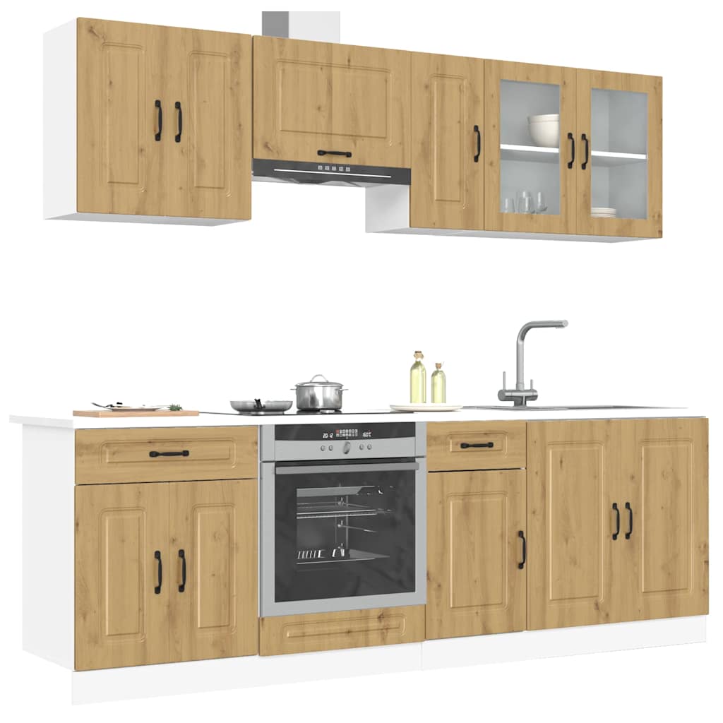 Set Mobili Da Cucina 8 Pz Kalmar In Truciolato