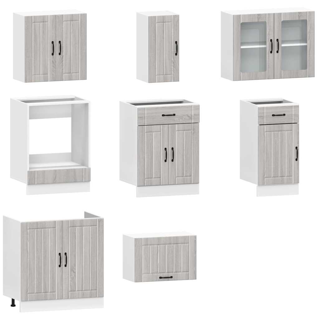 Set Mobili Da Cucina 8 Pz Kalmar In Truciolato