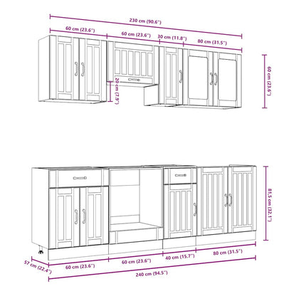 Set Mobili Da Cucina 8 Pz Kalmar In Truciolato