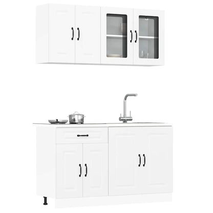 Set Mobili Da Cucina 4 Pz Kalmar Legno Vecchio In Truciolato