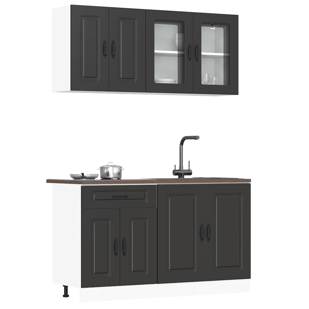 Set Mobili Da Cucina 4 Pz Kalmar Legno Vecchio In Truciolato
