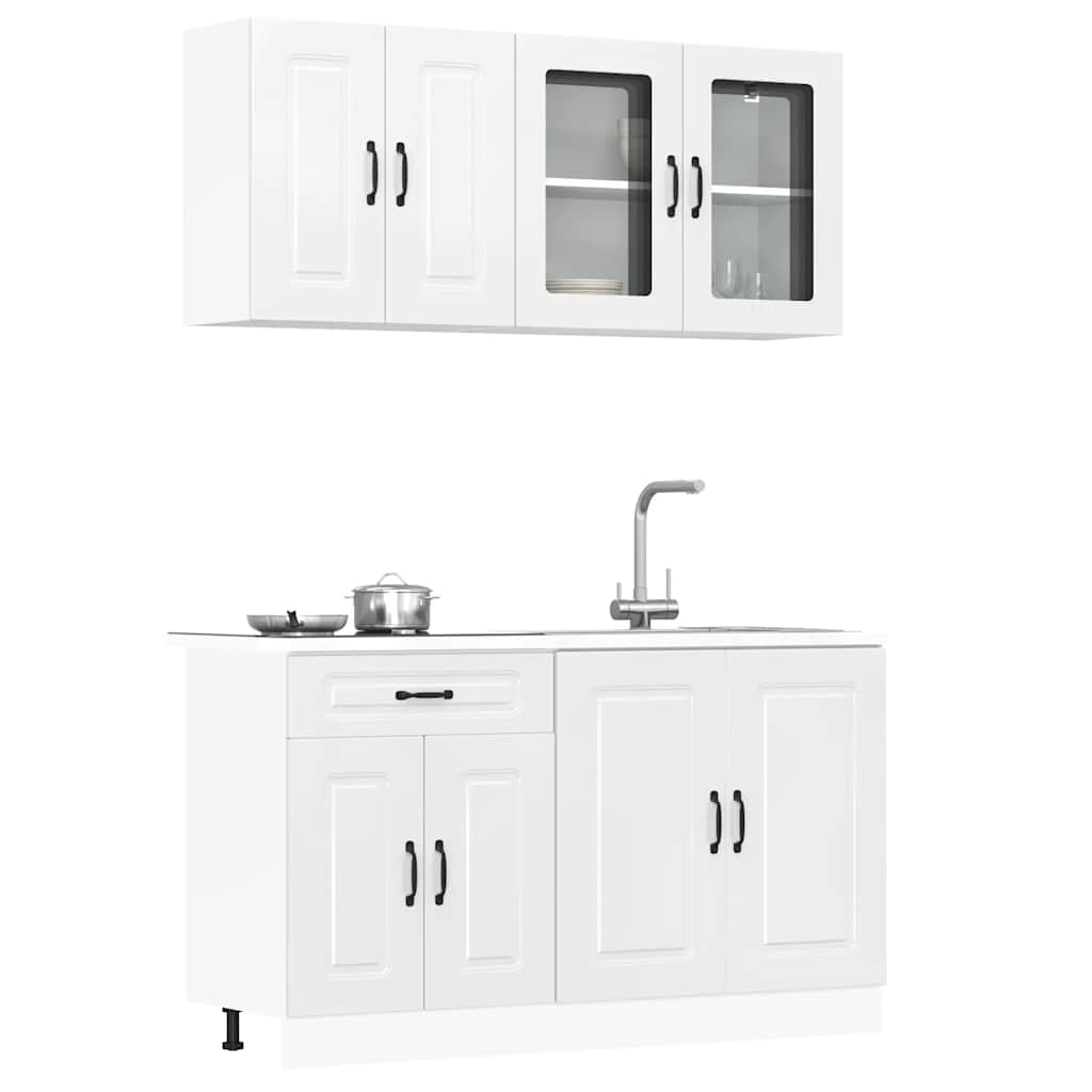 Set Mobili Da Cucina 4 Pz Kalmar Legno Vecchio In Truciolato