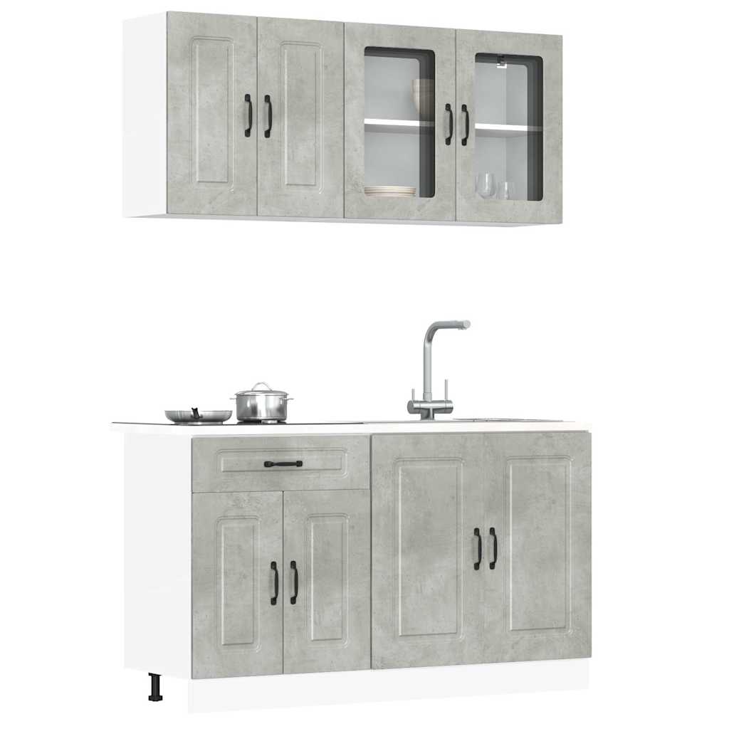 Set Mobili Da Cucina 4 Pz Kalmar Legno Vecchio In Truciolato