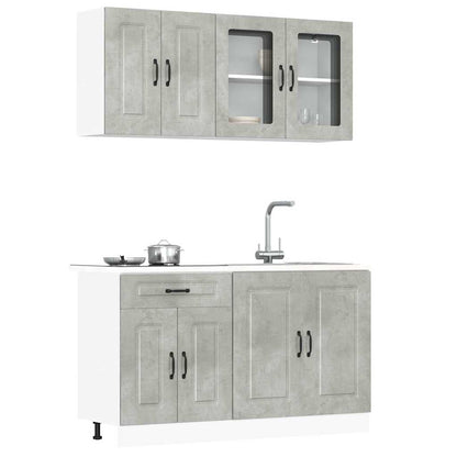 Set Mobili Da Cucina 4 Pz Kalmar Legno Vecchio In Truciolato