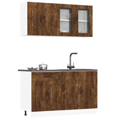 Set Mobili Da Cucina 4 Pz Kalmar Legno Vecchio In Truciolato