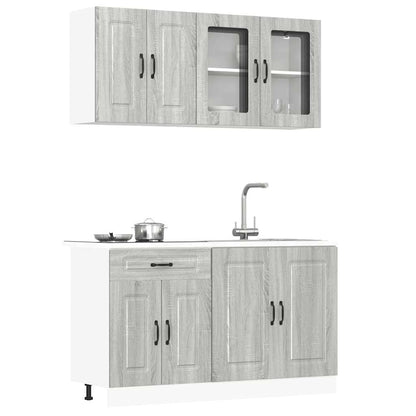 Set Mobili Da Cucina 4 Pz Kalmar Legno Vecchio In Truciolato